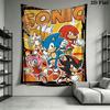 Hedgehog Sonic Soar Wall Hanging Printed Fabric Blanket Decorative Tapestries for Bedroom Living Room Home Decor