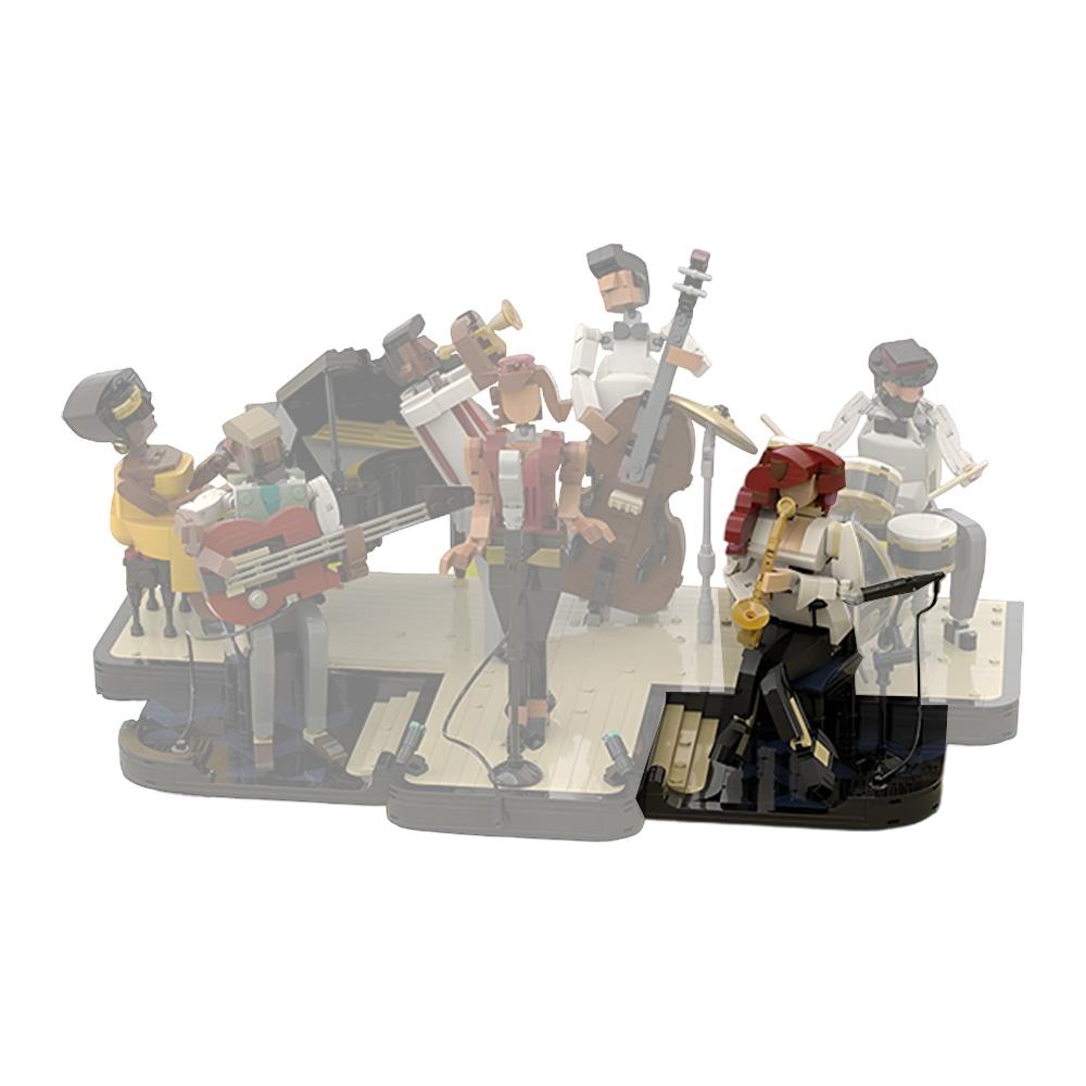 Gobricks MEINE EIGENE KREATION Jazz-Saxophonist Bausteine Miniatur Musikaufführung Jazzsänger Bausteine Große Schwingende Band Spielzeug Geschenk