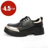 Fashion Thick Sole Shoes Men Business Casual Glossy Leather Dress Shoes Increase Height 4.5cm Casual Shoes Black White Gold Silver