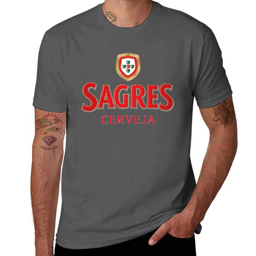Nuova T-shirt Birra Sagres t-shirt nera t-shirt ad asciugatura rapida t-shirt nere per uomo