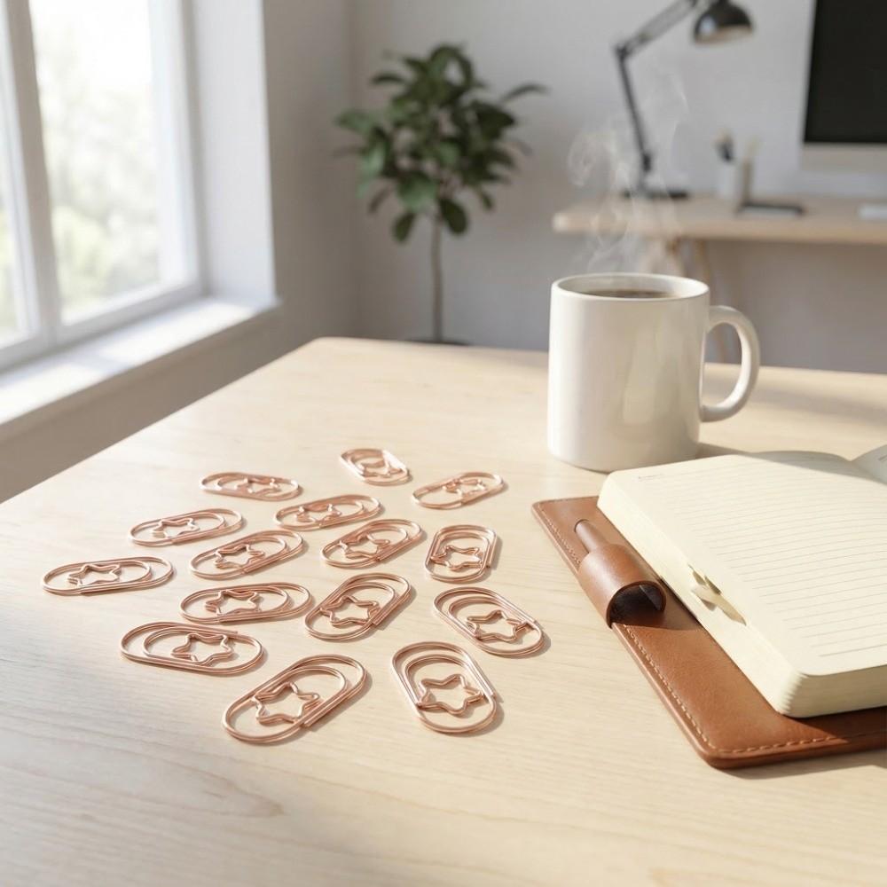 300 Peças Clips de Papel em Formato de Estrela Clips de Papel de Aço Inoxidável Organização de Arquivos