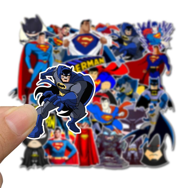 45PCS Stickers Anime Batman Sticker Decals DIY Skateboard Car Motorcycle Cool Superhero Sticker for Kids Toys