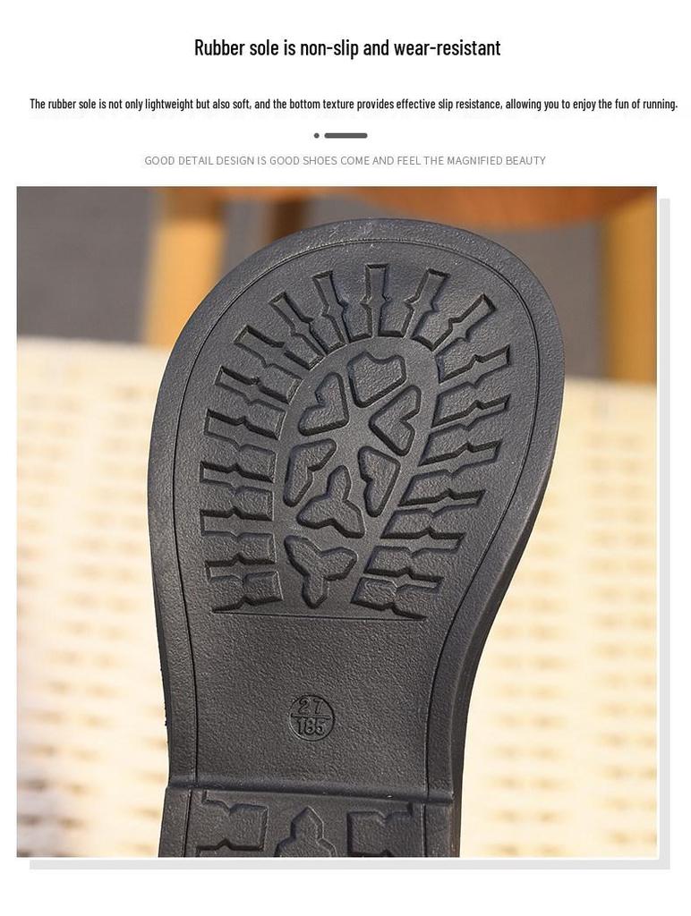 Spring 2026 Girls' Leather Princess Shoes - Fashionable, Soft Sole, Little Black Dress Shoes for Children