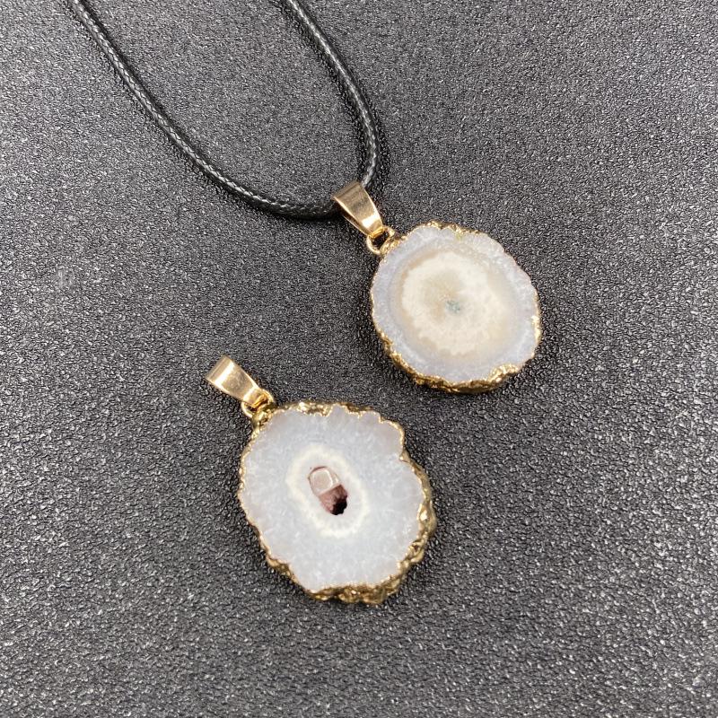 Seven-Color Crystal Sunflower Pendant Necklace with Gold Edging