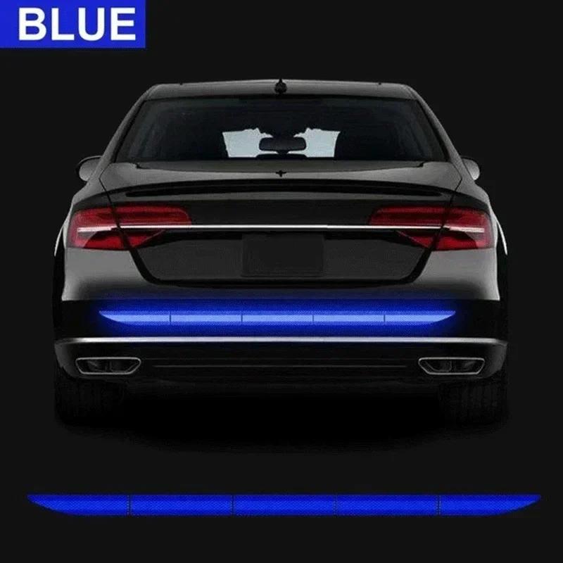 Night reflective anti-collision warning sticker at the rear of the car, reflective decorative strip in the trunk of the car