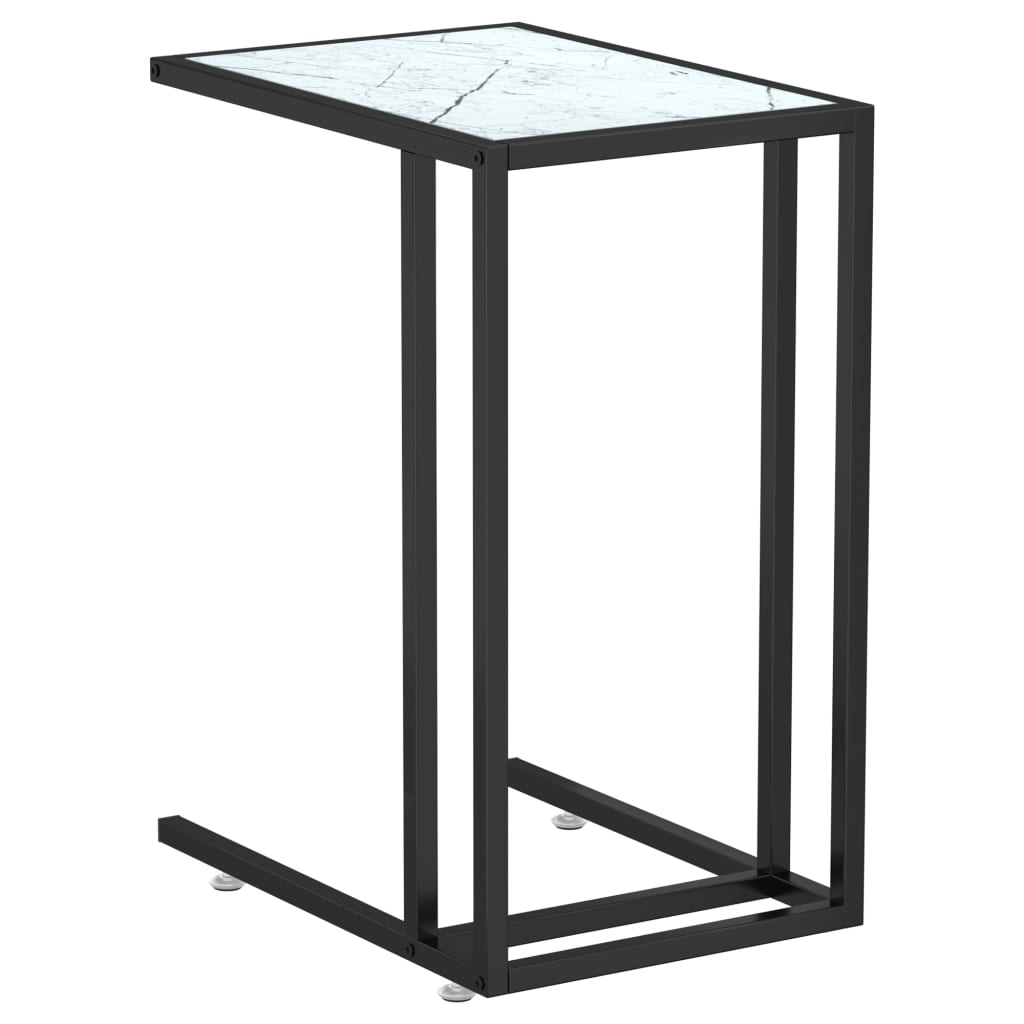 Vidaxl Computer Side Table, White Marble, 50X35X65 Cm