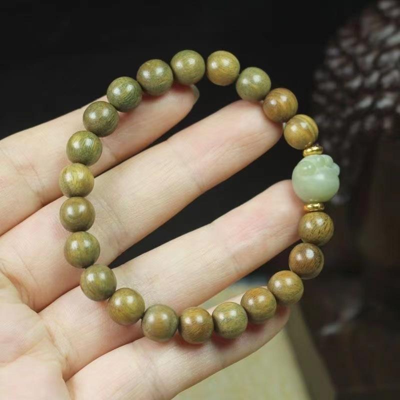 108 Buddha Beads Bracelet in Black Walnut, Red Sandalwood, Black Rosewood and Black Orchid Wood, Chinese Knot Style.