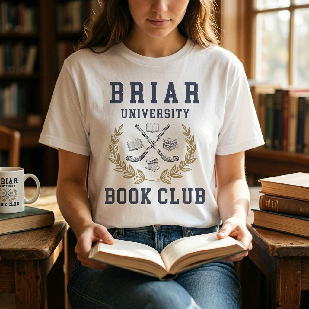 Briar University Book Club Offcampus Series Hockey Rounisexce T Shirts Cotton Classic Tshirt Short Sleeve Tees Clothing Unisex
