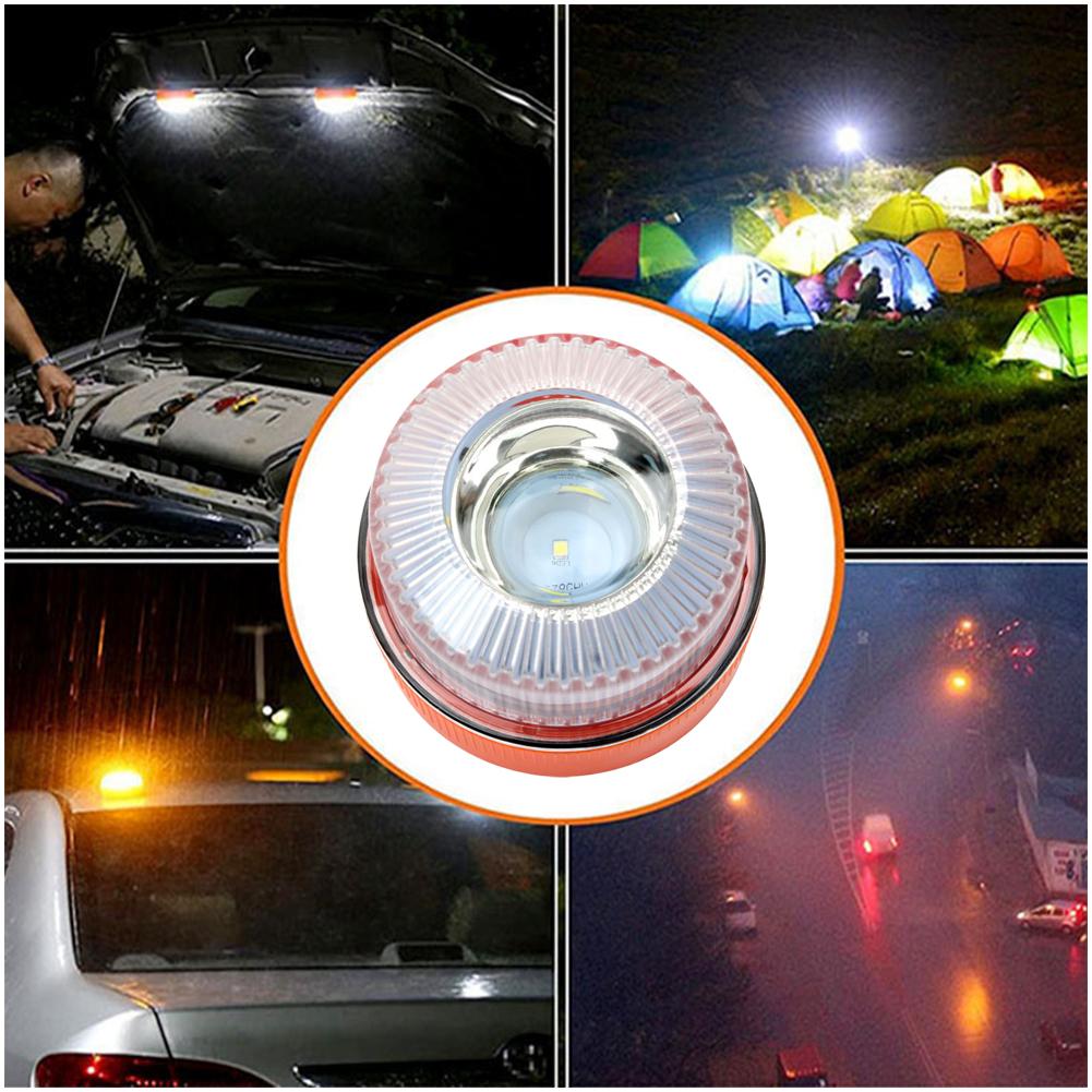 Luz LED Piscante V16 Luz de Emergência Branca Indução Magnética Luz Piscante Estroboscópica Luz de Aviso de Segurança Acessório de Segurança Luz de Aviso para Carro