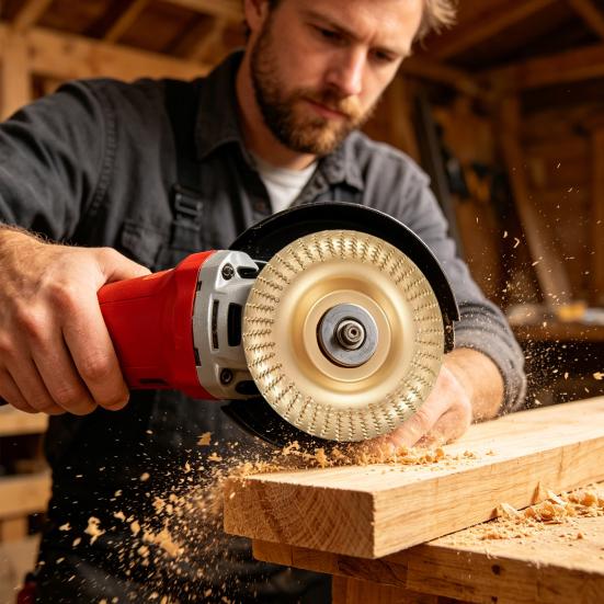 Angle Grinder Polishing Pad, Heavy-Duty Wood Carving Disc, High Carbon Steel Carbide Sanding Disc, for Smooth Engraving Sanding Buffing Woodworking