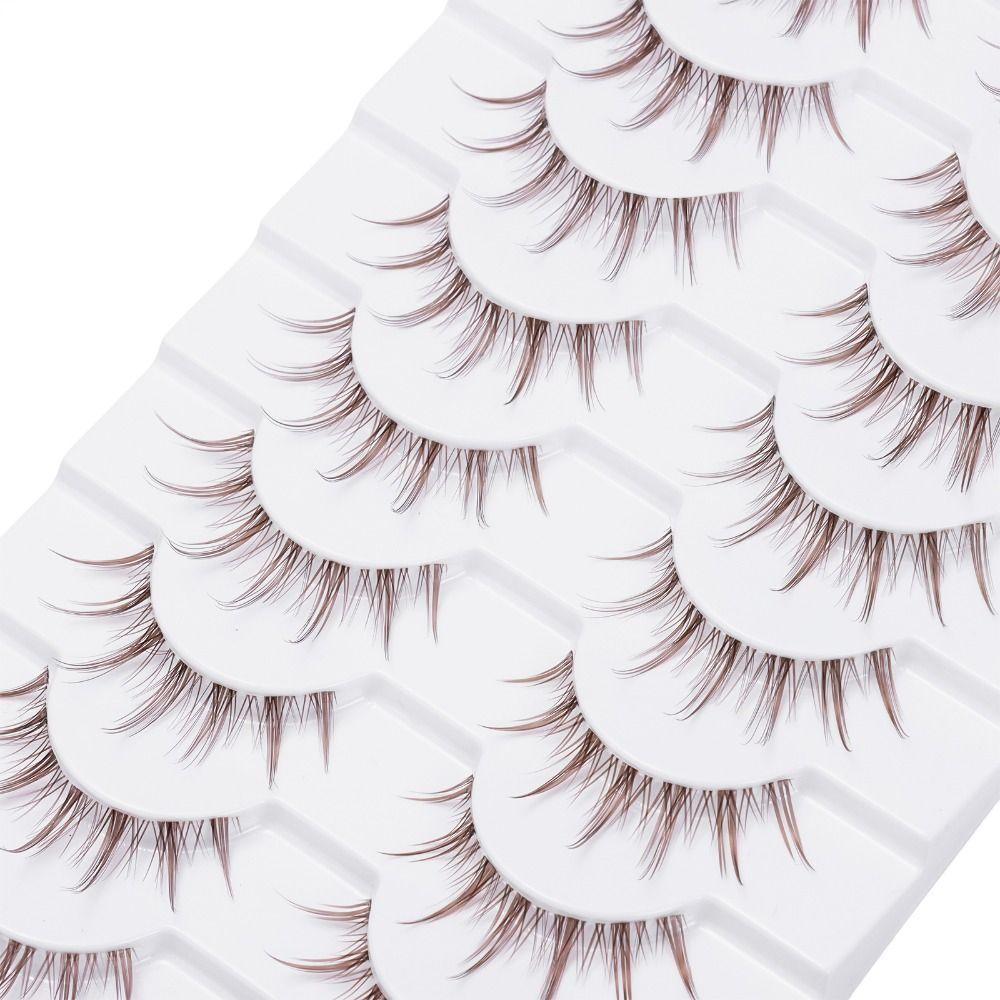 

Natural Look Manga Lashes Spiky Anime Lashes 10 Pairs Fake Eyelashes Women