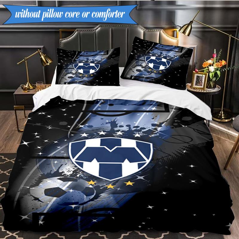 Football Club Emblem 3pcs K-pop music group Bedding set,Ideal for Bedroom, Dormitory,Including Duvet Cover And 2pcs Pillowcases,Fan gifts