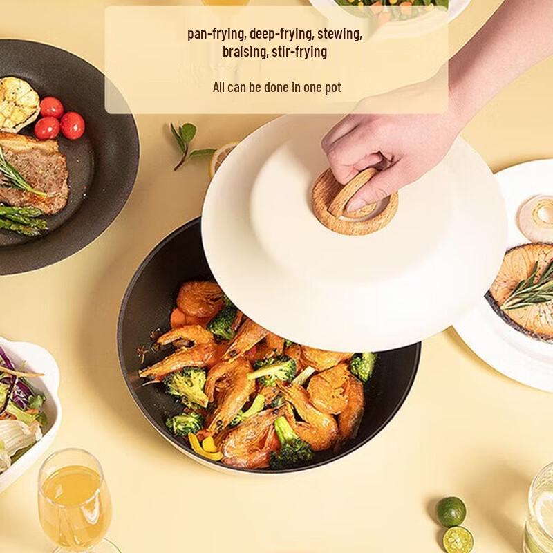 Sanhe 24cm Non-Stick Deep Frying Pan with Detachable Handle
