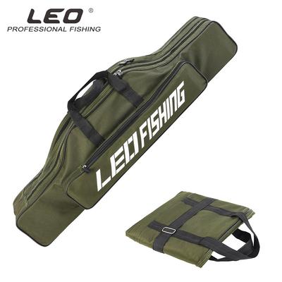 LEO Nova bolsa de pesca Oxford de 2 camadas, portátil, dobrável, para vara de pesca, carretel de pesca, armazenamento de equipamento de pesca, bolsa de viagem, grande capacidade