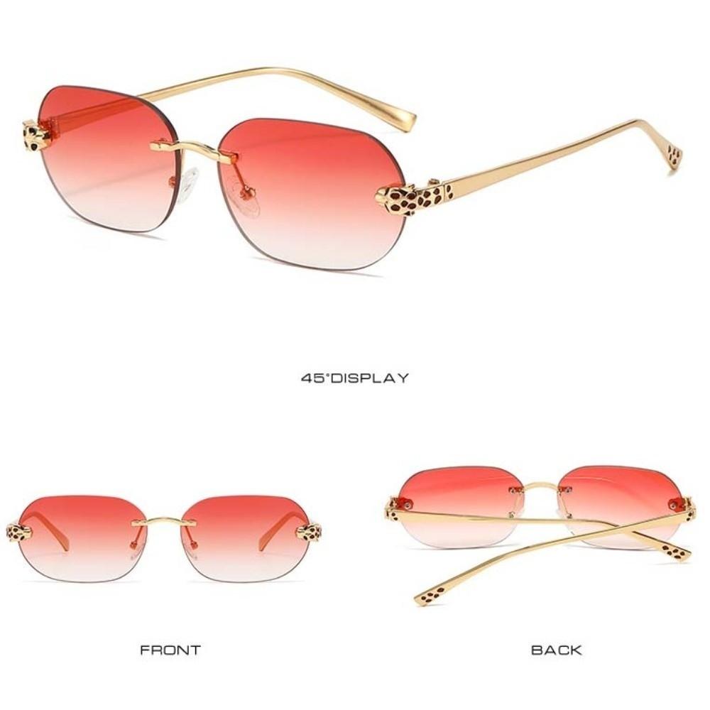 Zinc Zinc Alloy Rimless Oval Sunnies Costume Accessory Women Anti-UV Eyewear Anti Blue Light Glasses  Outdoor