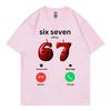 Europäische Größe Reines Baumwoll "67 ruft" Lustiges Meme Unisex T-Shirt