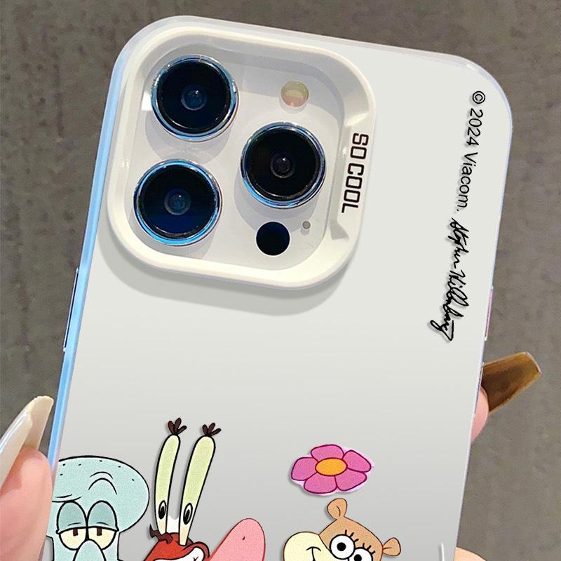 Cute Cartoon Phone Case for iPhone 13/14 Pro, 15 Pro Max/16 Pro/17 - Silver