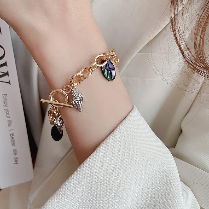 GemChic Women's Retro Alloy Conch Starfish Pendant Chain Bracelet Classical Ethnic Birthday Christmas Jewelry Gift