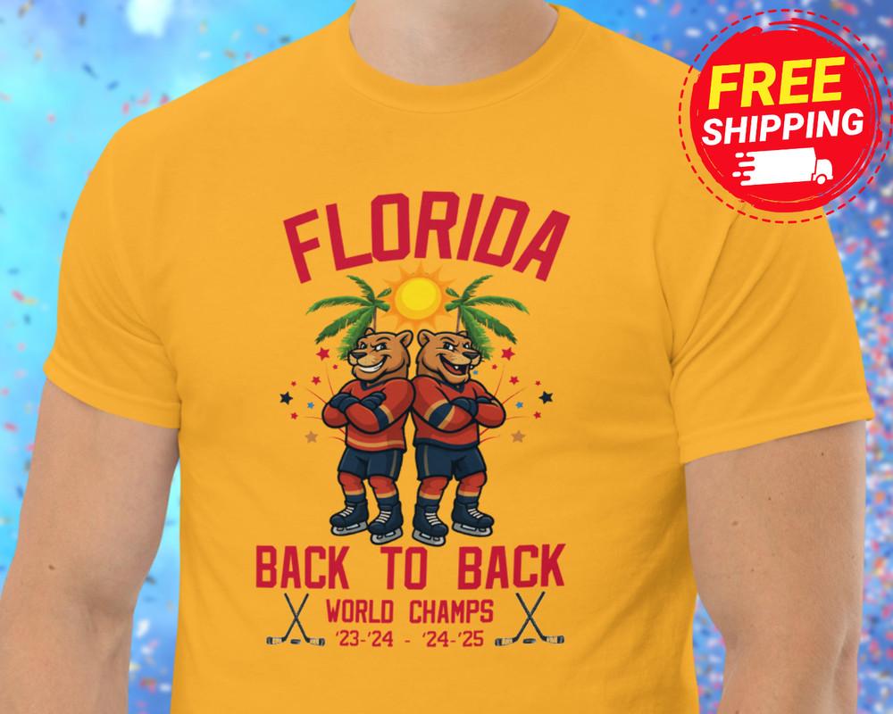 Panthers World Champs Shirt Florida Hockey Playoff Shirt Panthers Back to Back Unisex T-Shirt XXL