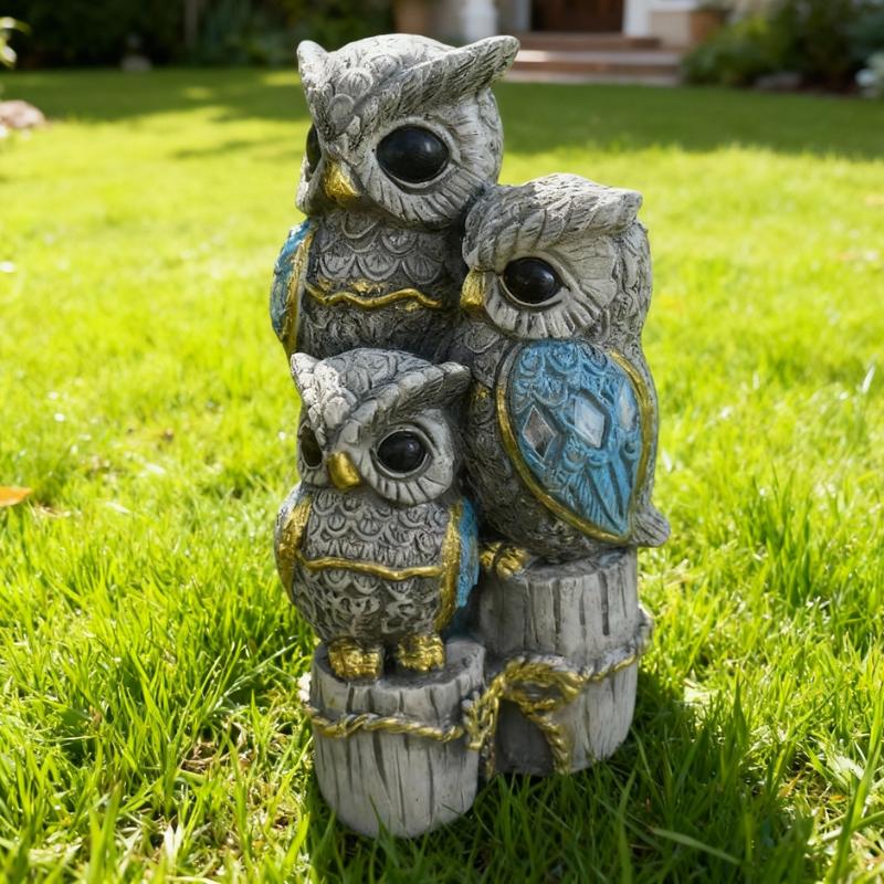 Lucky Owl Statue Shelf Decor Office Ornament Bedroom Modern Table Desk Living Room Gift for Birds Lovers Sculpture Decoration