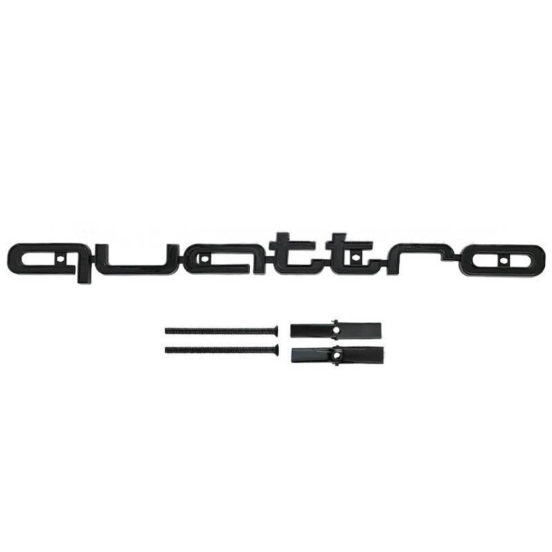 Emblema RS Style Quattro per Cofano Lungo, Distintivo Cromato per Griglia Anteriore, Accessorio Esterno per Auto