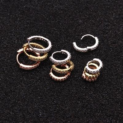 1 pezzo di zircone orecchini con perno per le donne 2021 gioielli alla moda in acciaio inossidabile piercing orecchino rotondo per polsini dell'orecchio Teend