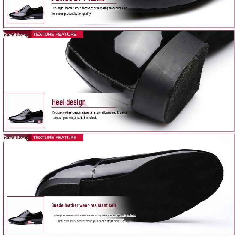 Men's Soft Sole Latin and Modern Dance Shoes for Waltz and Square Dancing