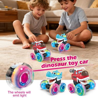 Truck Toy - Motion-Sensing Light-Up Car - Light-Up Ride Car With LED Wheels - Toy For Baby Boys - Press-Type Dinosaur Truck, Suitable For Boys