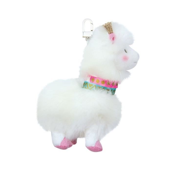 Peluche porte clés - Histoires d’ours - Lama blanc - 16 cm - Doux - Mixte