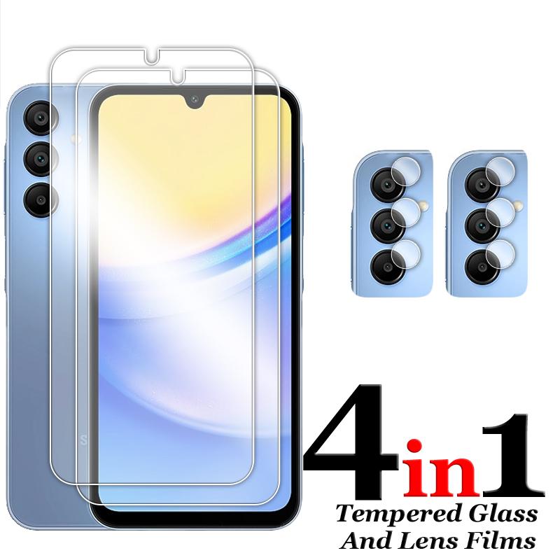 4in1 Soft Fiber Lens Film+9H Anti-Scratch Tempered Glass Flim For Samsung A57/37/27/17 A56/36/26/16 A55/35/25/15 Protection Flim