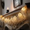 Halloween LED Ghost String Lights Flickering Pumpkin Lights Hanging Decoration Pumpkin Indoor/Outdoor Halloween Porch Decor