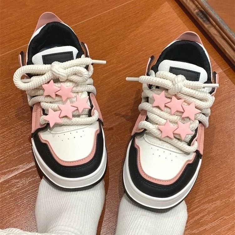 Retro Board Shoes Women's New Autumn Breathable Student Sports and Leisure Shoes Burst Into Stars Niche Original Shoes