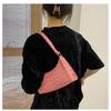 Solid Color Pu Leather Women'S Underarm Bag For Female Retro Casual Shoulder Bag Tote Clutch Purse Banquet Handbag