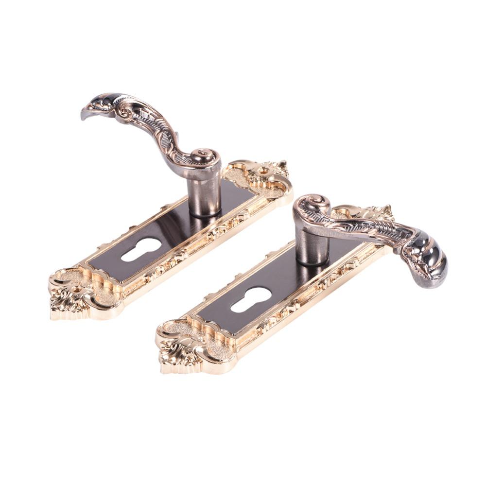 Vintage Door Lock European Style Retro Bedroom Door Handle Lock Interior Anti-theft Room Safety