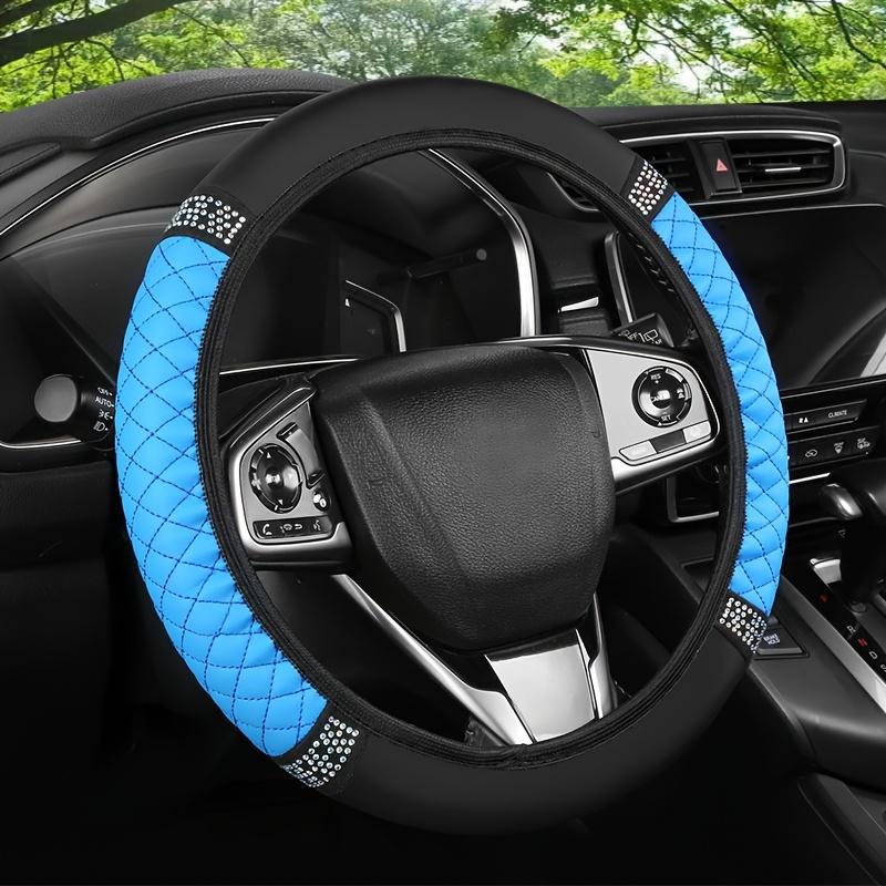1PC Car steering wheel cover PU leather handle cover, no inner ring, fashionable diamond inlaid handle cover