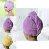 Thick Double Layer Hair Drying Cap With Waterabsorbing Coral Fleece For Women