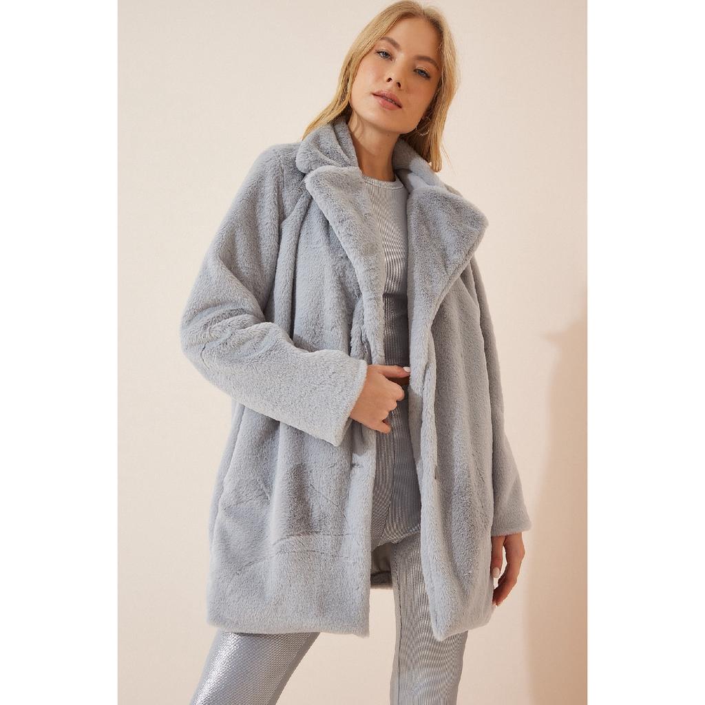 Knochen-Kunstpelzmantel für Damen Rv00072