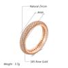 Fashion Shiny Natural Zircon Full Circle Rings For Women  Rose Gold Color Classic Wedding Bride Daily Fine Jewelry