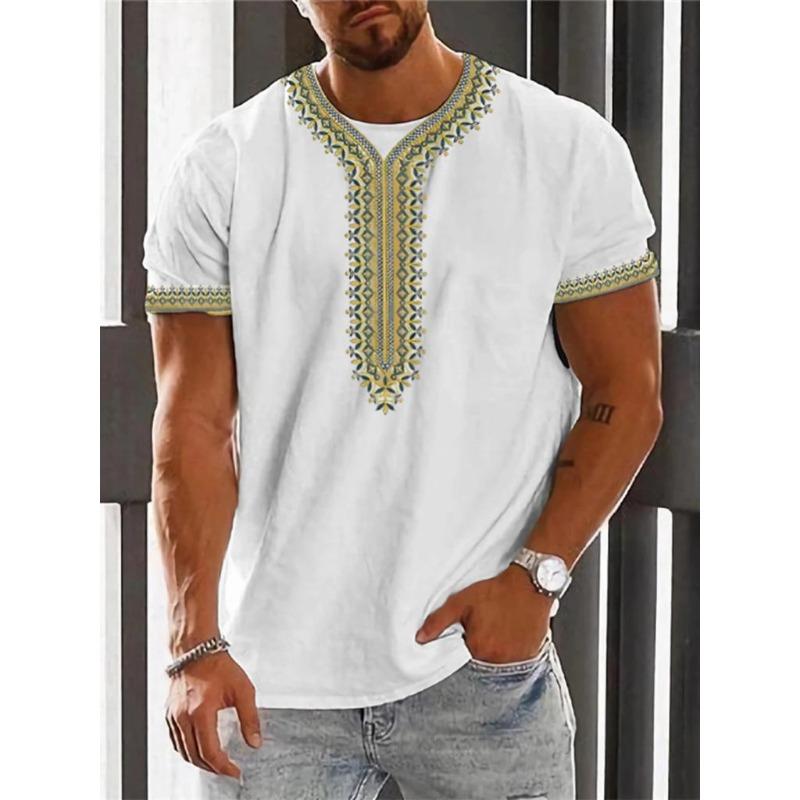 Tricou etnic de epocă Îmbrăcăminte cu imprimeu 3D Topuri pentru bărbați Tricou supradimensionat cu mânecă scurtă de vară Îmbrăcăminte de stradă pentru bărbați Haine pentru bărbați