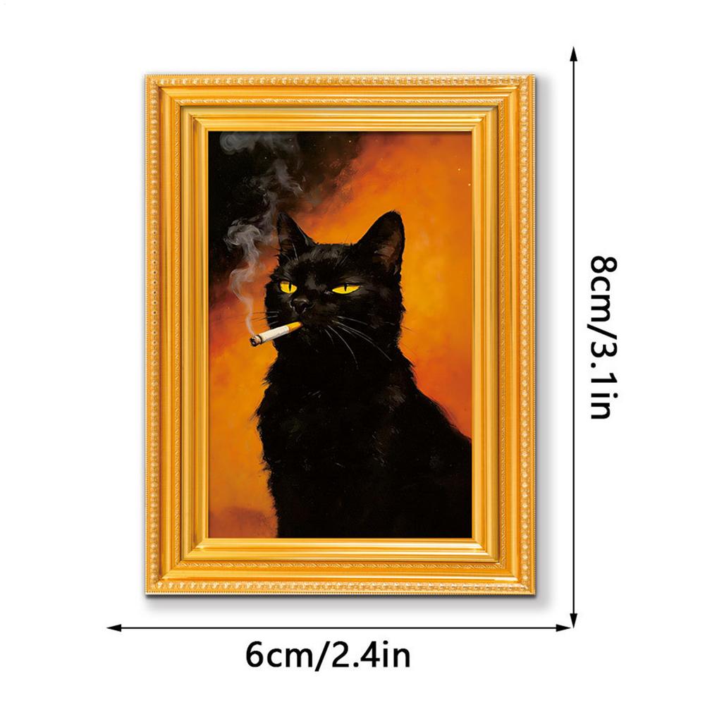 

Cat Magnets Adorable Cat Pattern Locker Sticker Wooden Frame Decorative Magnets for Home Kitchen Playroom School Workplace