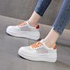 2025 Summer New Thick-soled Little White Shoes Women's Mesh Solid Color Heightening Women's Shoes Casual Breathable Sports Board Shoes