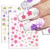 30 Sheet Summer Flower Nail Stickers Self Adhesive Nail Art Decoration Stickers Manicure Decor Supplies for Women and Girls