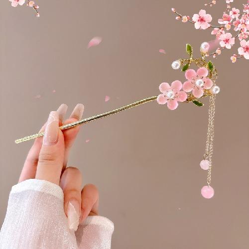 Haarnadel mit Quastenblume im antiken Stil, Damen High-End-Temperament, All-Match Hanfu Haarnadel, Am Hinterkopf zu befestigen, Haarnadel