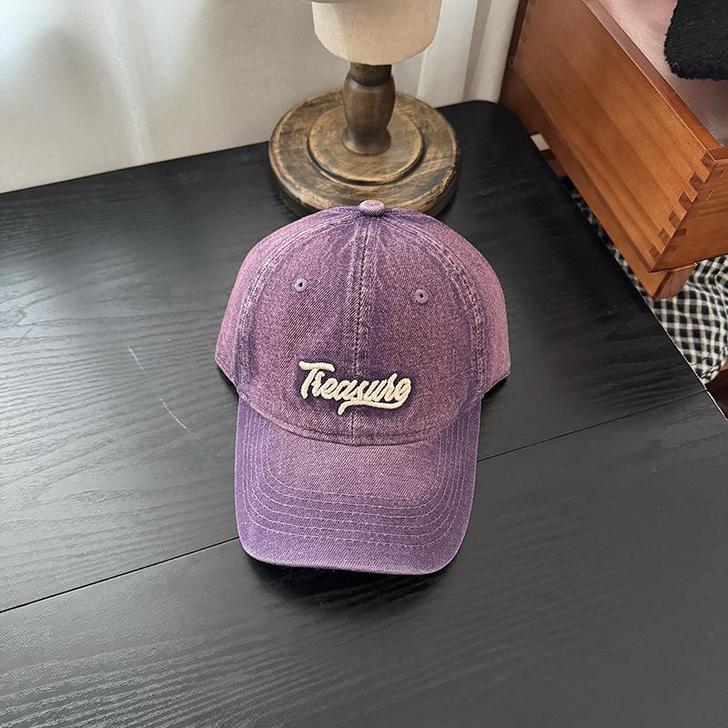 Early Spring Retro Korean Version Letter Embroidery Washing Baseball Hat Men Versatile Casual Japanese Baseball Cap Women