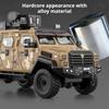 1:24 Sword Toothed Tiger Armored Car Model Toy Shock Absorption Pull Back Anti-riot Off-road Vehicles Sound Light Toys for Child