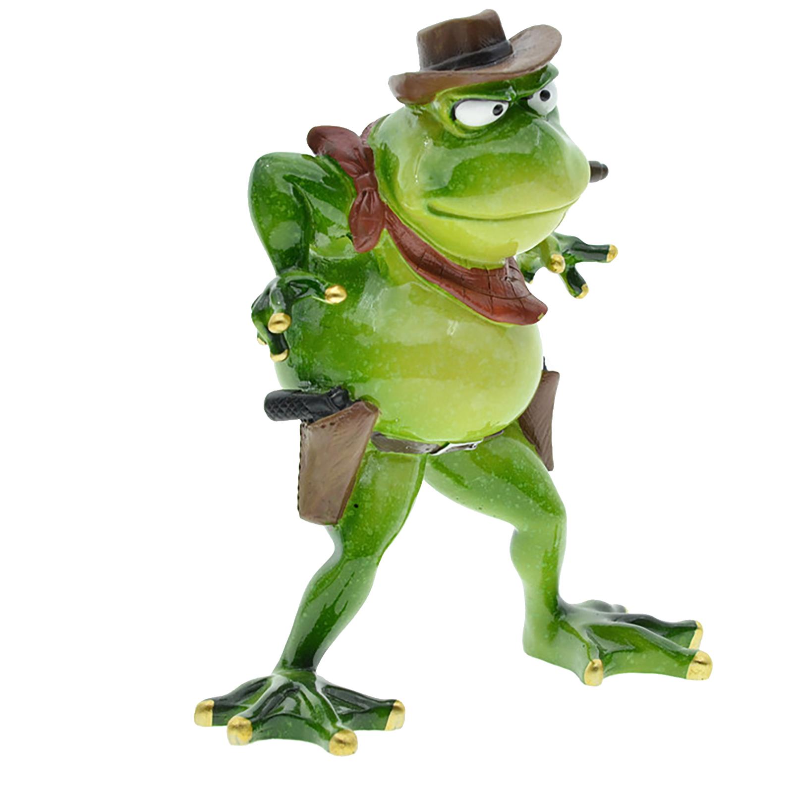 

Resins Frogs Statue Miniature Funny Chef Dentist Cowboy Frogs Sculpture Ornament for Living Room Home and Office Decors F