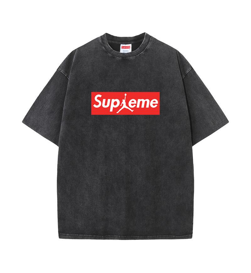 

SX-15 Supreme 2025 Літо Нова Випрана та Поношена Класична футболка з короткими рукавами з логотипом, виготовлена ​​з бавовни Вільна футболка та ретро L сірий