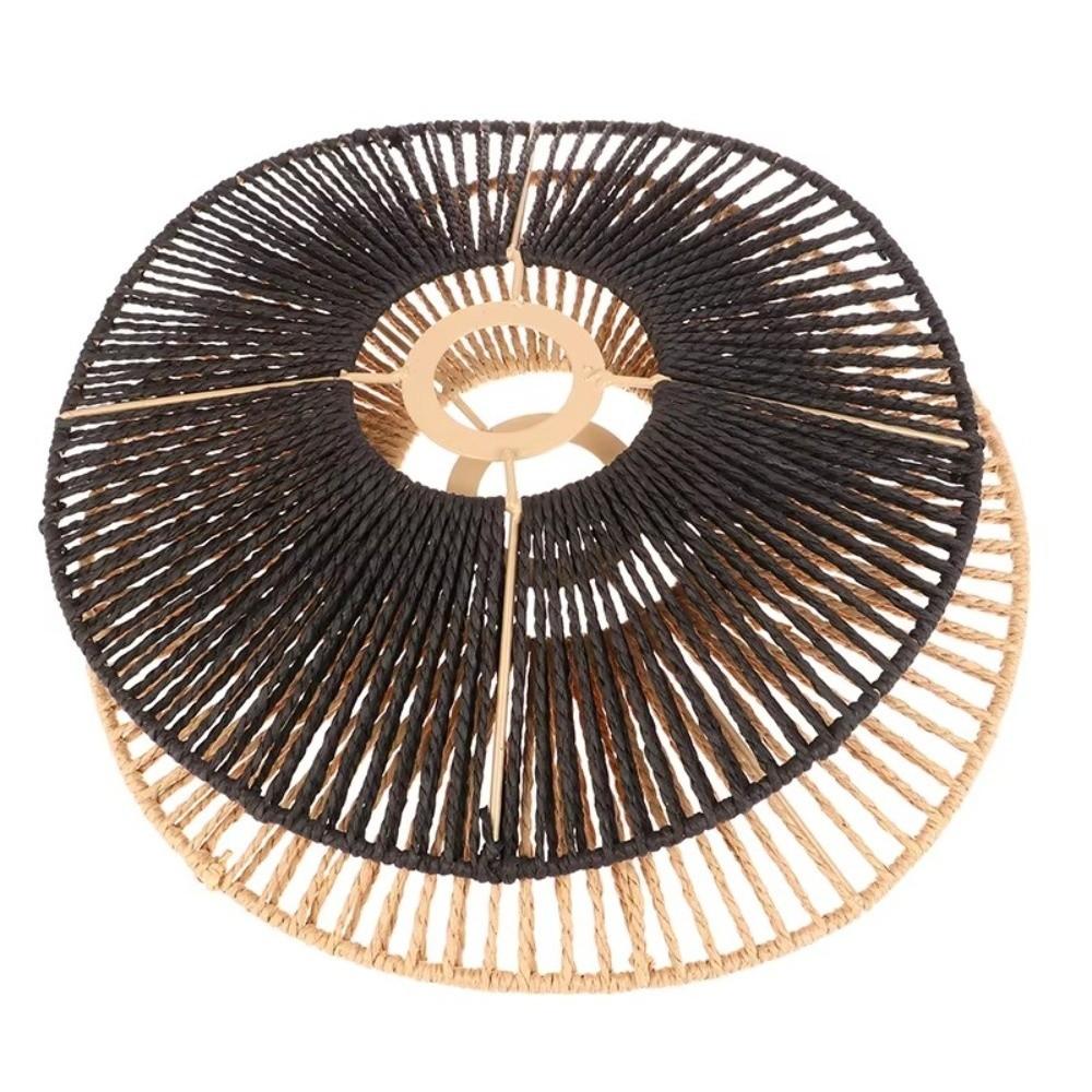 Handwoven Pendant Shade Vintage Chandelier Cover Boho Woven Lamp Shade Home Decoration