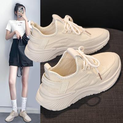 Nowe letnie damskie trampki Fly Woven Mesh Oddychające lekkie buty z siateczki Casual Wearproof Soft Sole Shoes