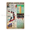 Vintage Surfing Knowledge Metal Sign Party Designer Cinema Mural Bar Tin Sign Poster